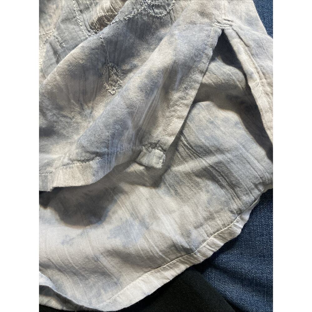 J. Jill Pure Jill Tie‎ Dye Tunic Sz L New Blue White Floral Embroidered Art Boho - Picture 11 of 11
